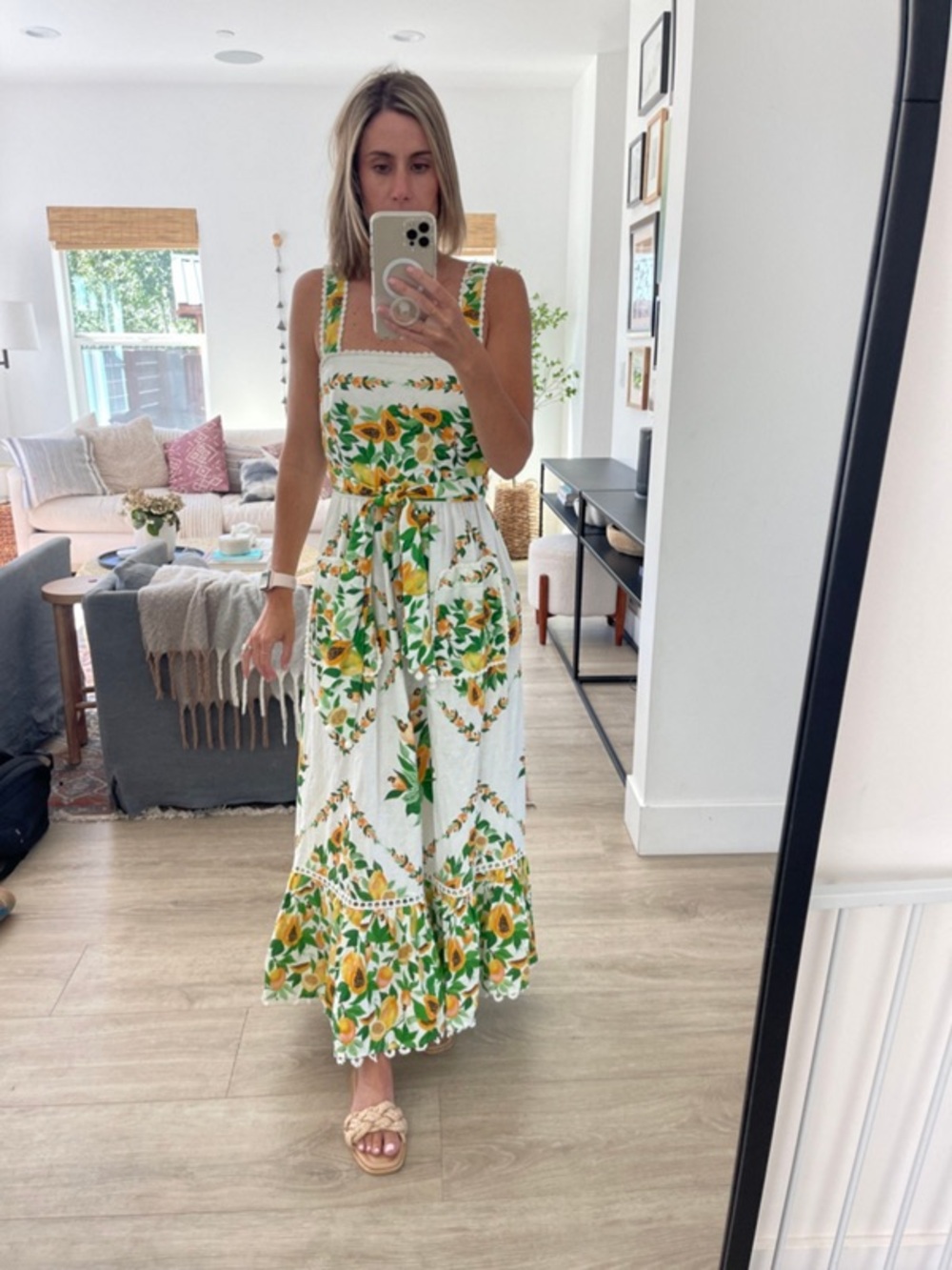 FARM Rio White Maxi Dress with Yellow Lemon & Green Leaf Print - Picture 9 of 11